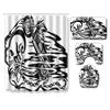 Thriller Skull Shower Curtain Floor Mat Combination Four-Piece Set Bathroom Toilet Carpet Mat Foot Mat