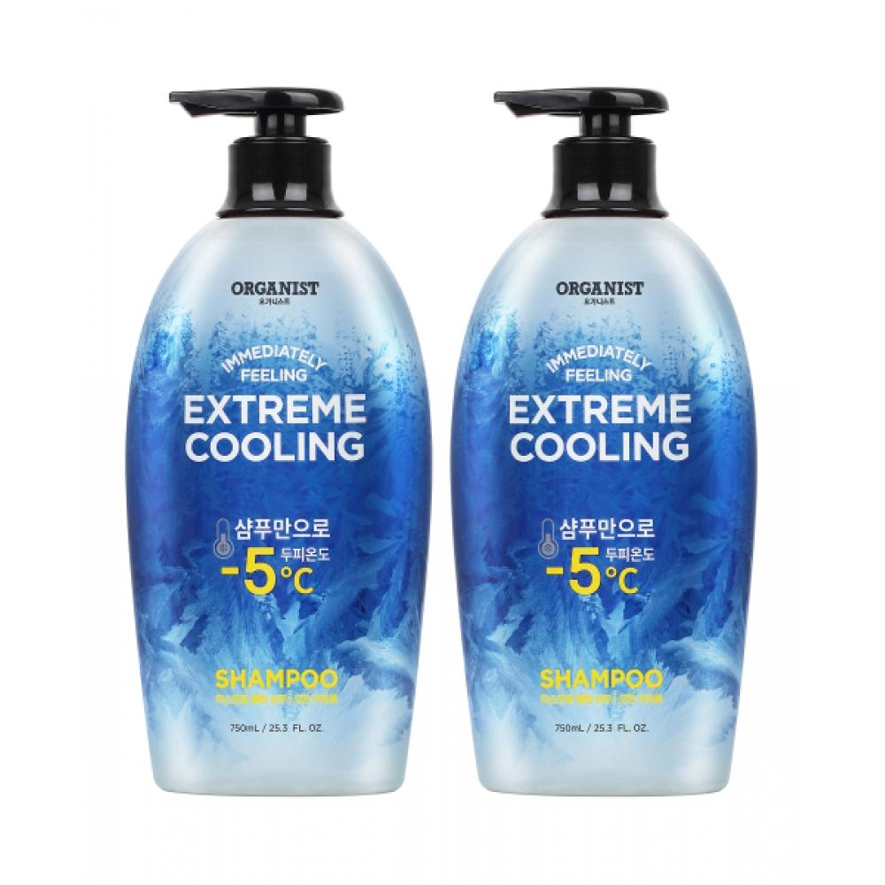 Elastine Organist EXtreme Cooling Mildly Acidic Deep Cleansing Shampoo 750ml X 2 NONE