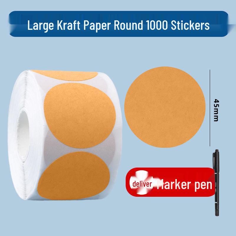 Writable Kraft Paper Label Stickers with Matte Self-Adhesive Backing