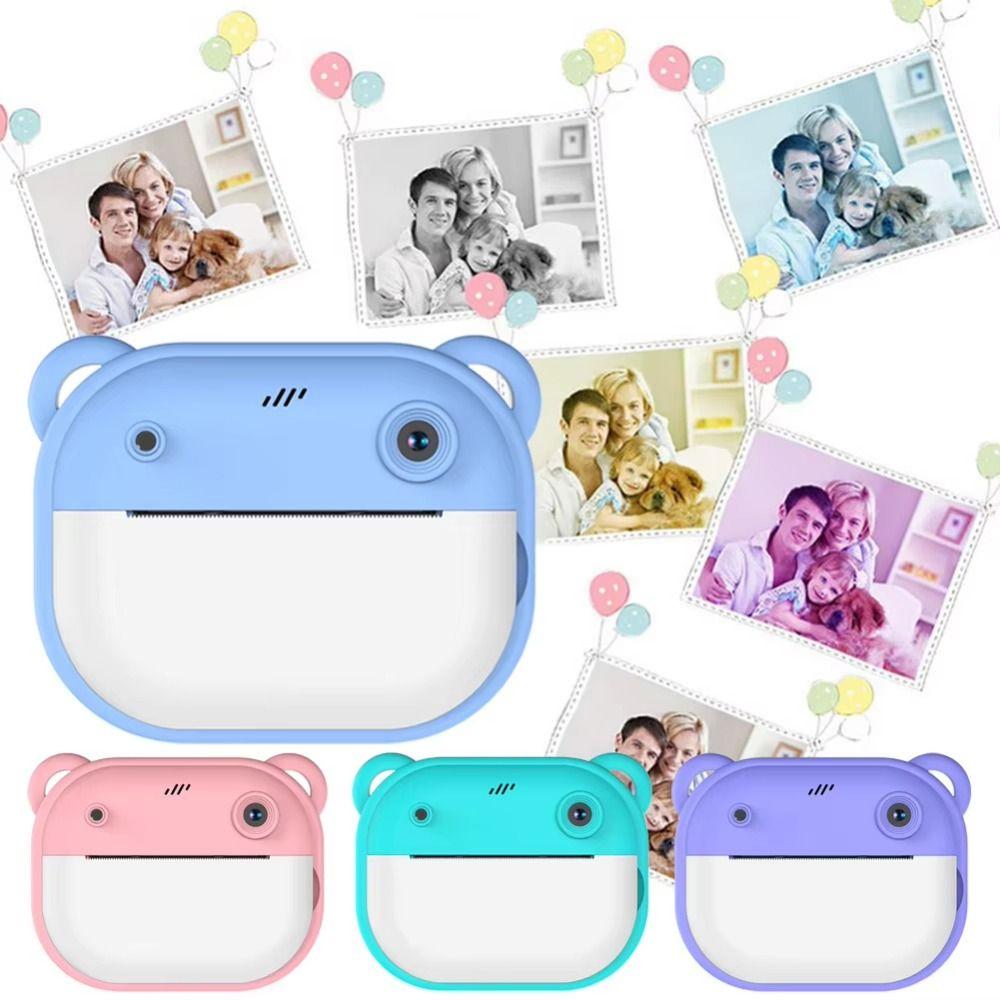 

1080P HD Recording Children Digital Camera with Print Paper Mini Instant Print Toys Girls Blue
