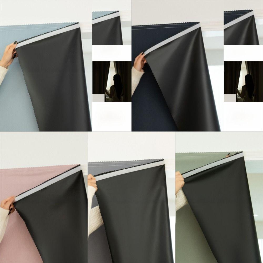 

No Drilling Sunshade Curtains Solid Color Privacy Curtains Home Living Room Decor 0.7x1.2m темно-синього кольору
