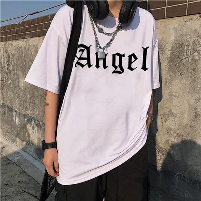 Γυναικείο T-Shirt Harajuku Vintage Αγγελοτυπία Κοντομάνικο Ulzzang Κινούμενα Σχέδια Γοτθικό Πανκ Χιπ Χοπ Φαρδύ T-Shirt Kawaii Γυναικεία Τοπ