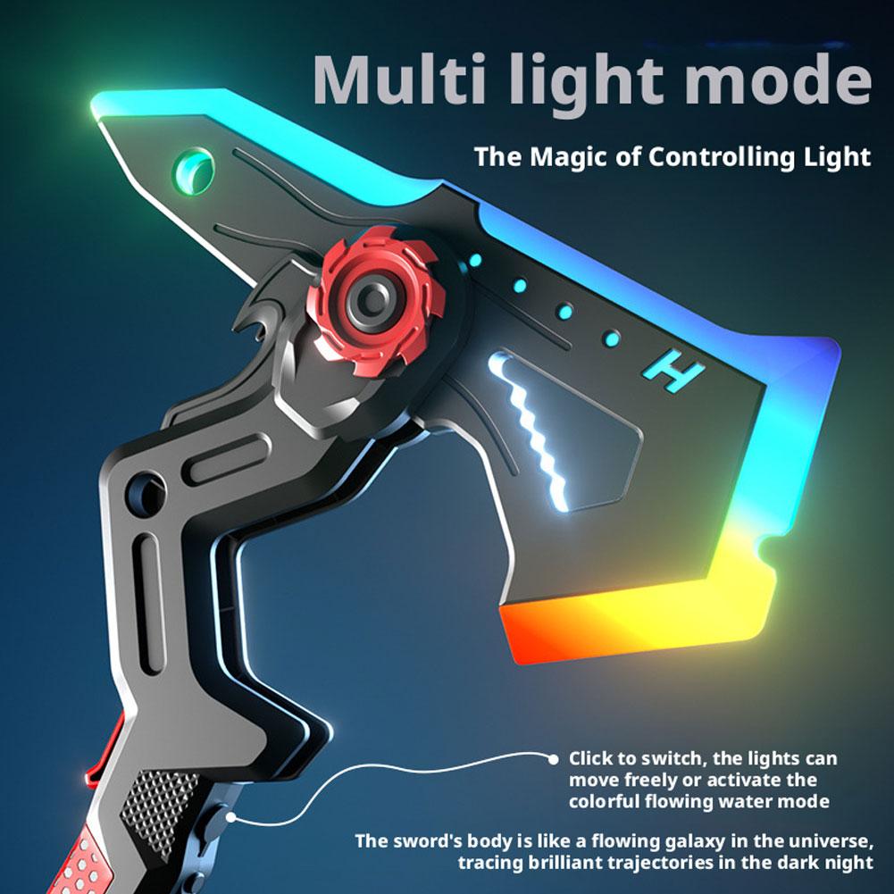 Fashion Axe Sound & Light Sword Type-c Charging Glow-in-the-dark Boy Toy With The Mist Spray System Party Cosplay Prop Supplies