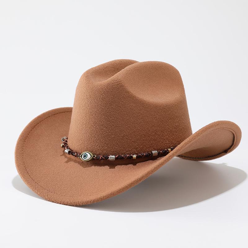 Men's and women's outdoor ethnic wind sun protection travel windproof sun hat big brim top hat knight hat western cowboy hat