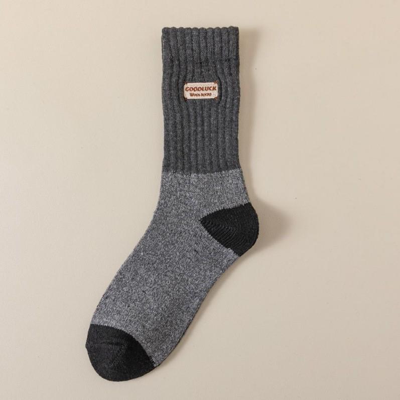 Șosete groase de iarnă pentru bărbați, din lână și catifea, cu tub mediu - super calde, absorbante de transpirație, din cașmir lung