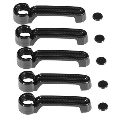 10 pièces Style Fibre de Carbone Garniture de Couvercle de Poignée de Porte Extérieure Convient pour Jeep Wrangler JK 0717