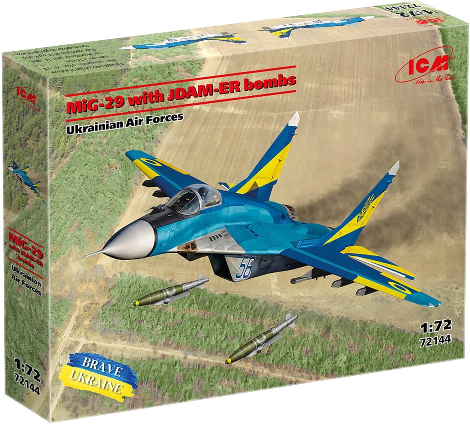 

ICM 1/72 scale Ukrainian MiG-29 with JDAM-ER bombs plastic model kit 72144 (airplane)