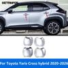For Toyota Yaris Cross Hybrid -2024 2025 2026 Chrome Side Door Handle Bowl Cover Trim Protection Cap Accessories Car Styling