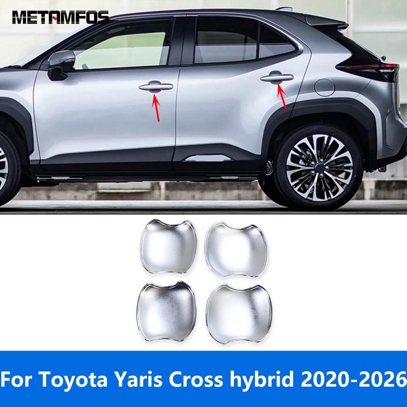 

For Toyota Yaris Cross hybrid -2024 2025 2026 Chrome Side Door Handle Bowl Cover Trim Protection Cap Accessories Car Styling