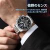 Wrist watch men quartz chronograph 3 ATM water resistant stylish mens brand popular business simple date luminous stainless steel band male working