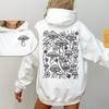 Womens Hooded Long Sleeve Sweatshirt With Retro Mushroom Print Casual Streetwear Top