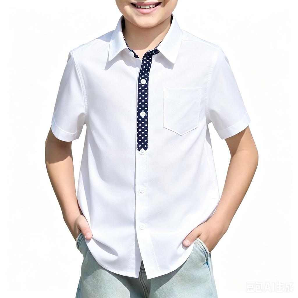 Maglietta a maniche corte per ragazzo per uniforme scolastica Sottocamicia