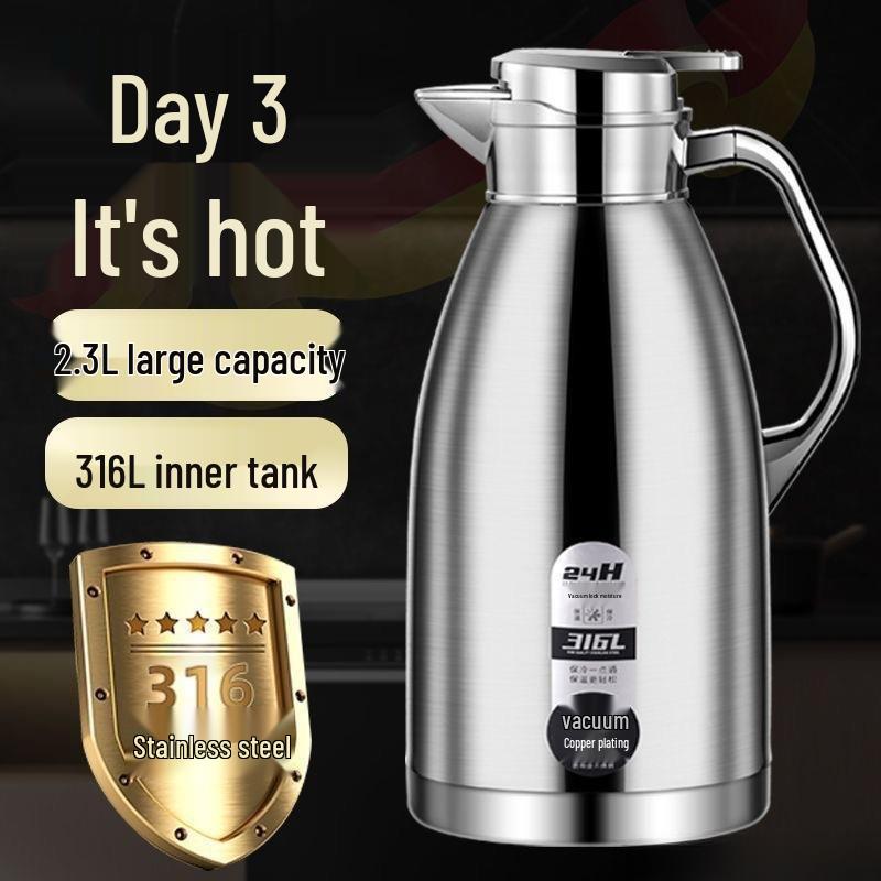 Large Capacity German Stainless Steel Thermos Flask for Home, Restaurant, or Hotel Use