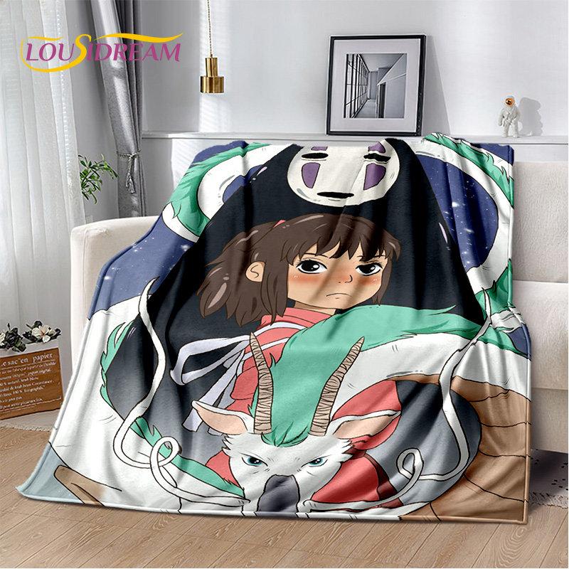 Spirited Away Cartoon Anime Soft Plush Blanket,Flannel Blanket Throw Blanket for Living Room Bedroom Bed Sofa Picnic Cover Kids