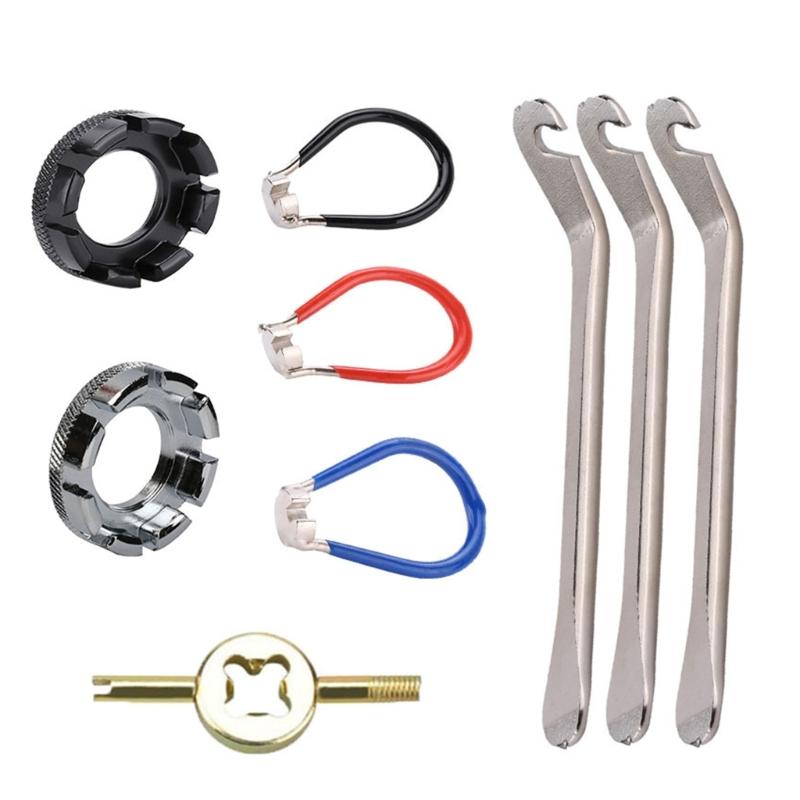Spoke Adjustment Tool Set Bicycles Spoke Wrench Tire Lever  Spoke Tensioner Repair Tool Cycling Pocket Tool Enduring