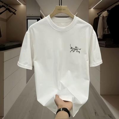 Highend Niaojia Pure Cotton Tshirt Casual Halfsleeved Mens and Womens Top Loose Largesized Simple Printed Tshirt