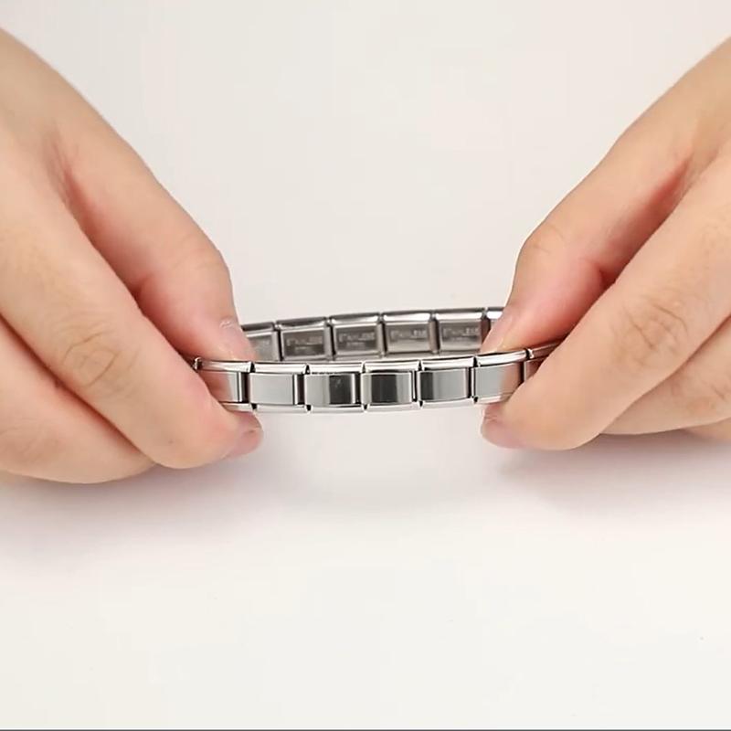 Fashion Stainless Steel Elastic Bracelet 9mm Width Italian Charm Bangle Bracelet Simple Design Girls Men Women DIY Jewelry Gifts