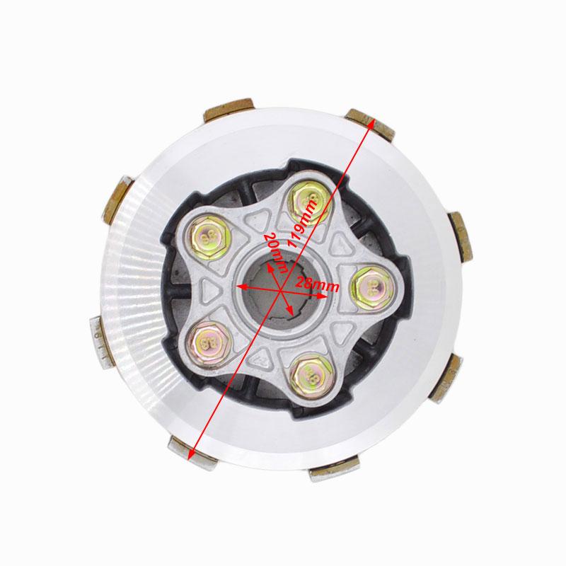 Motorcycle 5 Column Enhanced Clutch 6pcs Friction DIsc Center Outer Clutch Assy for CG150 CG175 CG200 CG250 Tricylcle Buggy ATV