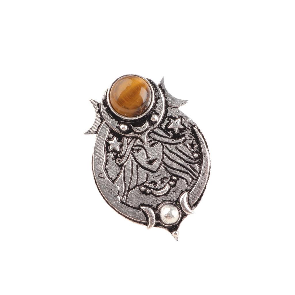Attractive Yellow Tiger Eye Gemstone 925 Stamped Silver Handmade Pendant 1.63" CP-22-30