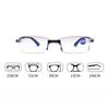 Two Pairs Foldable Reading Glasses Anti Blue Light Portable Rimless Frame for Women Men +0 75 To +4 00