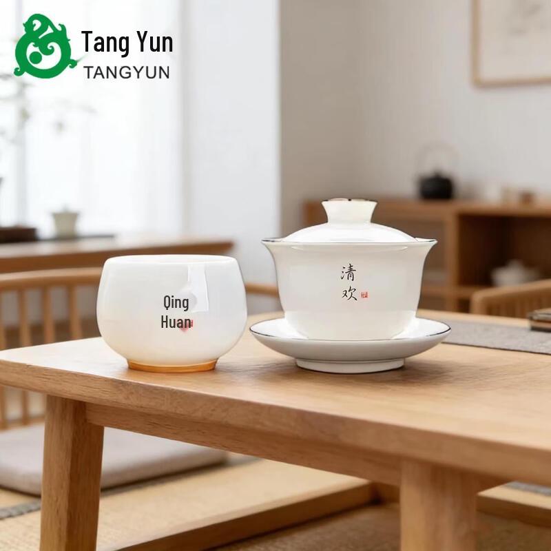 Mutton Fat Jade White Porcelain Gaiwan