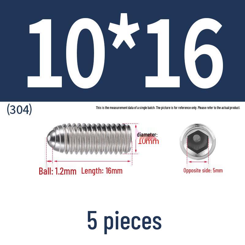 Stainless Steel Ball Plunger Set: M2.5-M16 Ball Screw Positioning Spring Plunger