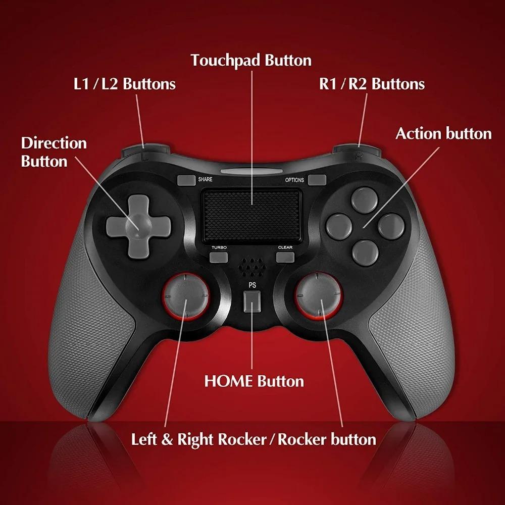 Wireless Command for Sony PS4, Dual Vibration Command and Shooting Button for PlayStation4 and Windows