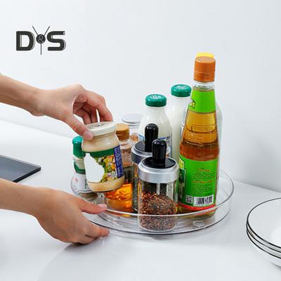 Bandeja giratoria de 360° para almacenamiento, organizador transparente y redondo para cocina, baño y armario.