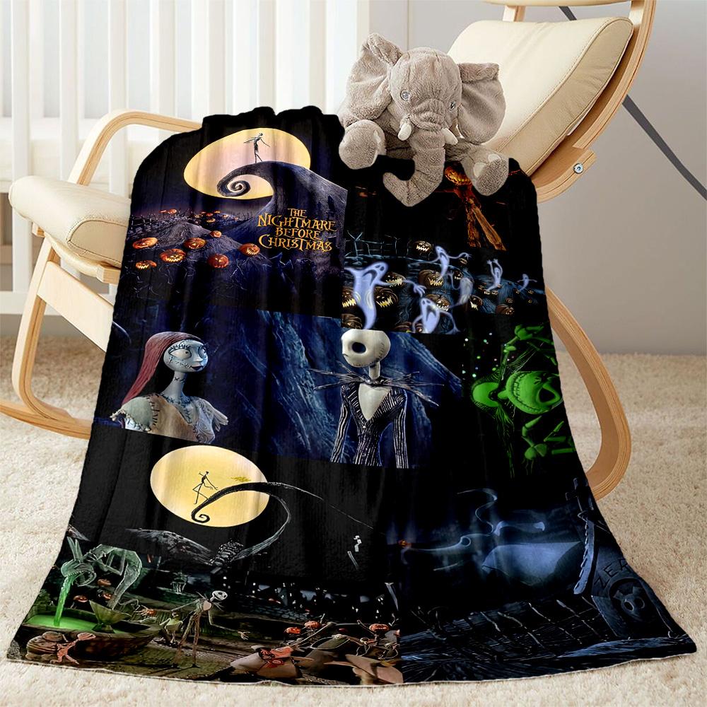 Christmas Nightmare Blanket Comfortable Great for Bedding Office Chair Sofa for All Occasions Playful Design Birthday Christmas Gift Blanket
