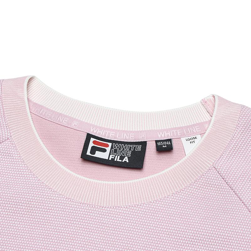 FILA Casual Versatile Knitted Pullover Sweatshirt Women sweatshirt Gray Purple Pink F11W513209FLP
