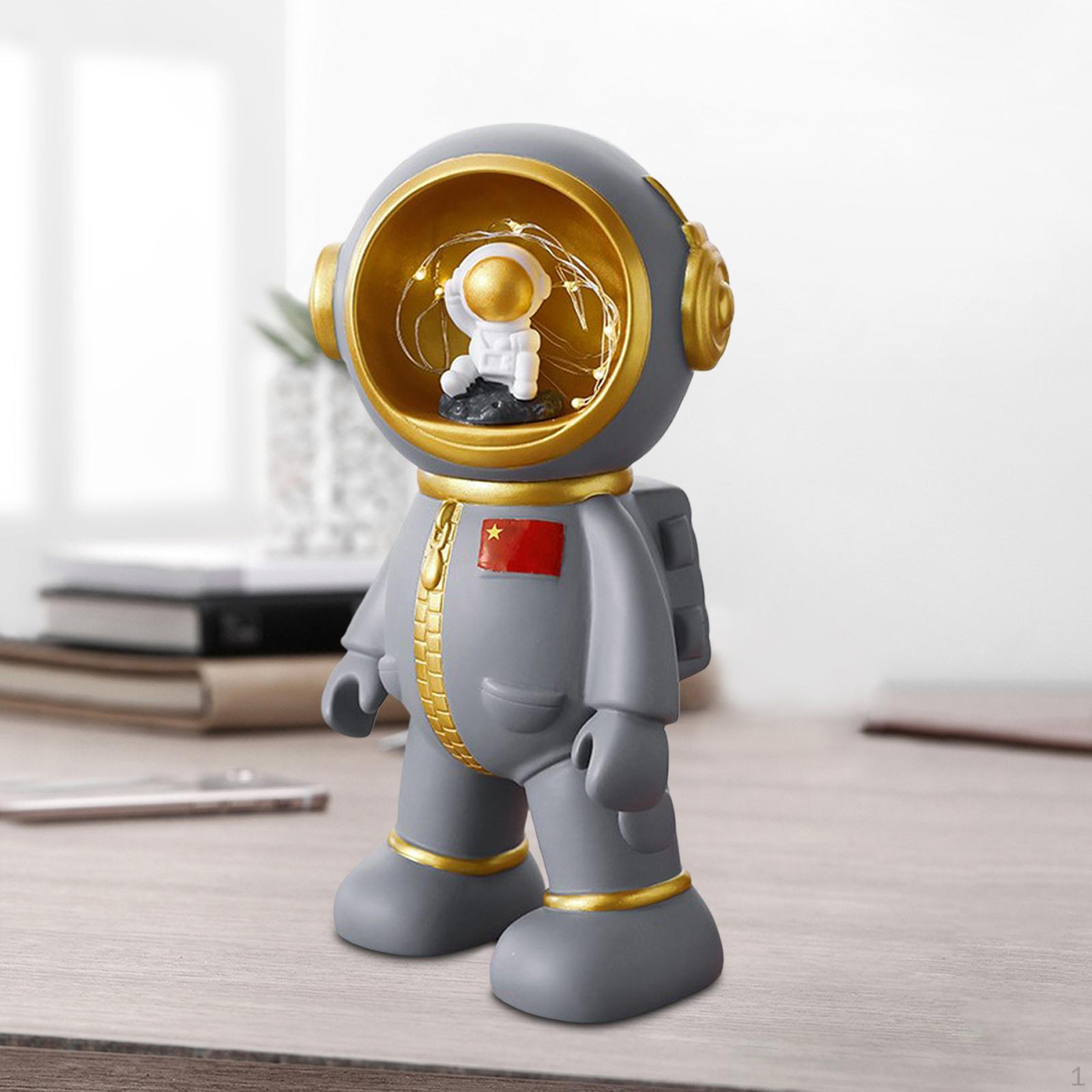 

Astronaut Piggy Bank Bedroom Desktop Night Light Decorative Activity Gifts сірий