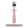 304 Stainless Steel Baby Feeding Set: Long-Handled Silicone Fork & Spoon