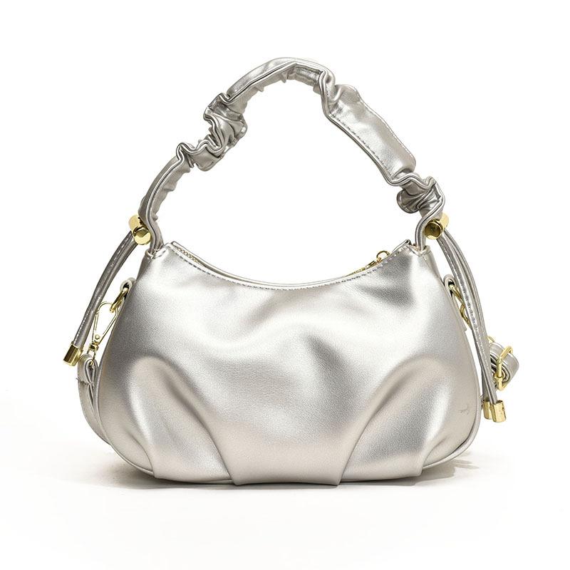 Crossbody Pleated Dumpling Bag Women's Summer New Fashion Simple Shoulder Bag High-end Portable Women's Bag