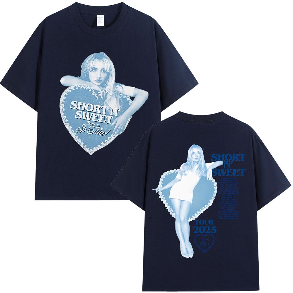 Sabrina Carpenter Short N Sweet Tour 2025 T Shirt Fans Gift Men Womens Clothing Harajuku Aesthetic Tshirts Y2K Streetwear