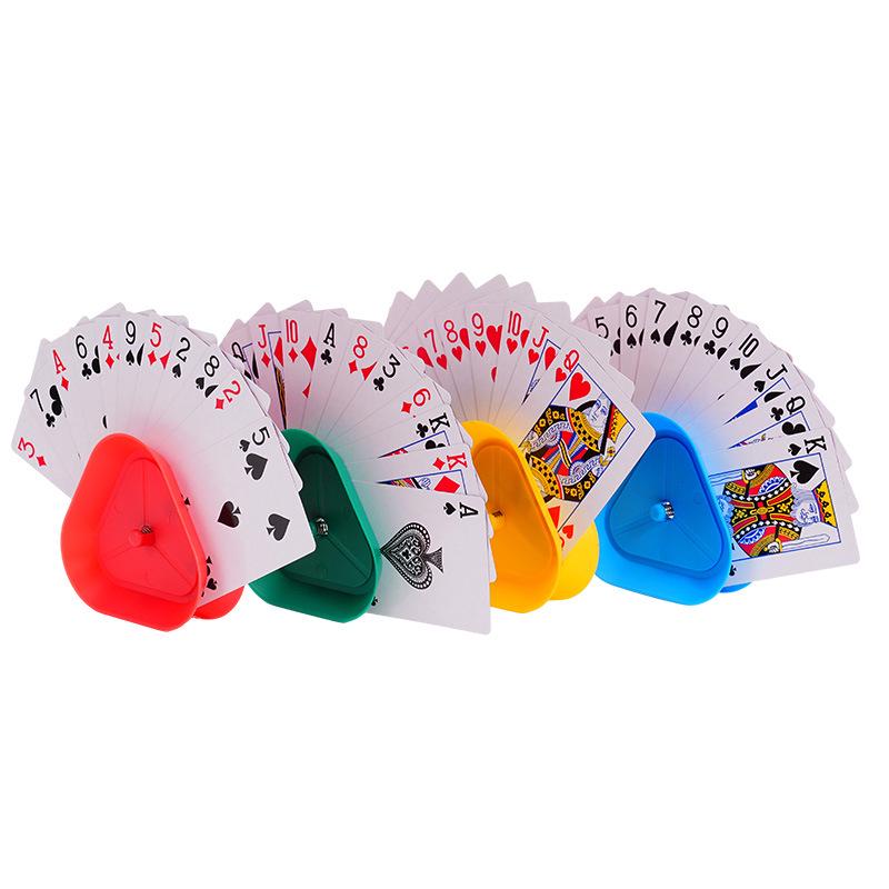 Triangular Lazy Poker Card Holder: Handheld Storage Rack for Board Game Cards