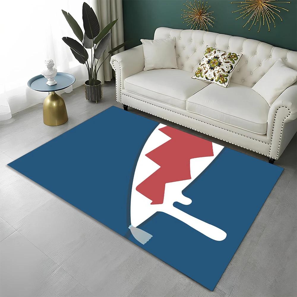 3D Cute Gawr Gura Hololive Cartoon Carpet Rug for Home Living Room Bedroom Sofa Doormat Decor,kids Area Rug Non-slip Floor Mat