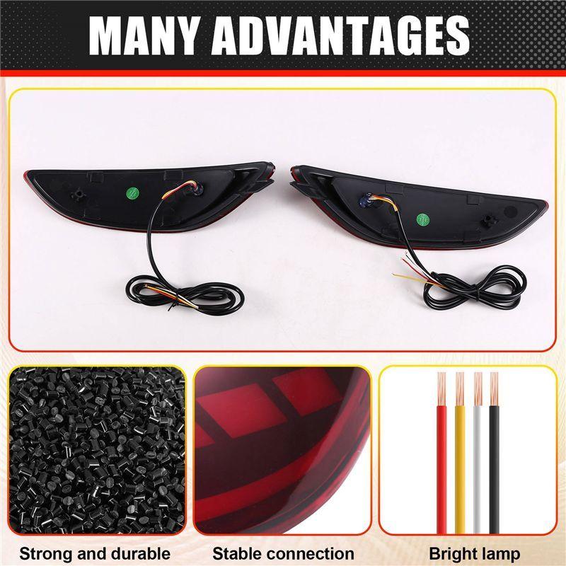 Car LED Rear Bumper Light For Accent Verna Solaris Brio 2008-2015 Tail Reflector Brake Fog Lamp Turn Signal