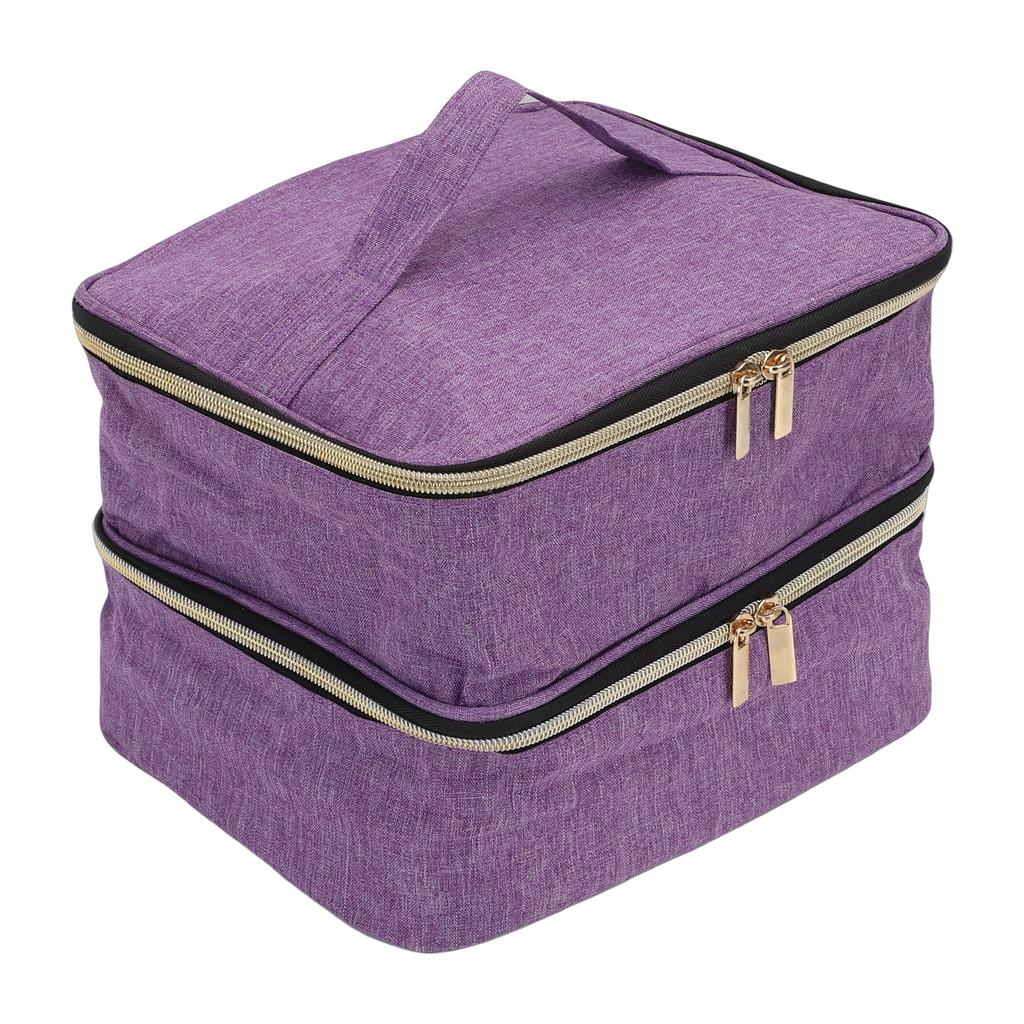 Nail Polish Storage Bag Hold 30 Bottles Large Capacity Portable Nail Polish Nail Lamp Carrying Case for Manicure