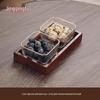 Jingqingfu gehämmertes Glas geteiltes Servierset mit Holztablett