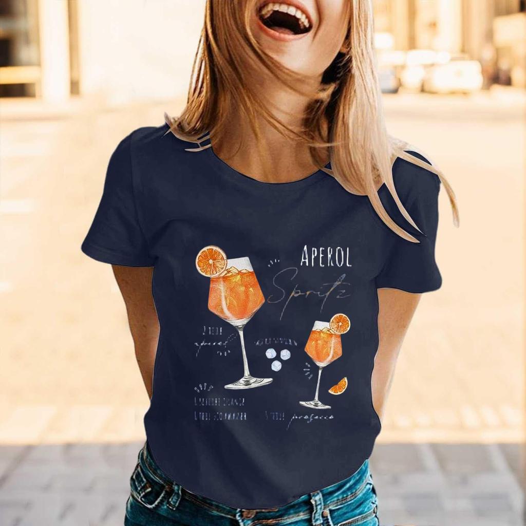 Summer Party Travel Short-sleeved T-shirts and Shirts, Weekend Casual Loose Vacation Shirts