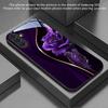 Gilded Purple Rose Dark Pattern Glass Phone Case Suitable for Samsung Galaxy S26 S25 S24 S23 S22 S21 S20 FE/Ultra/Plus Anti Drop