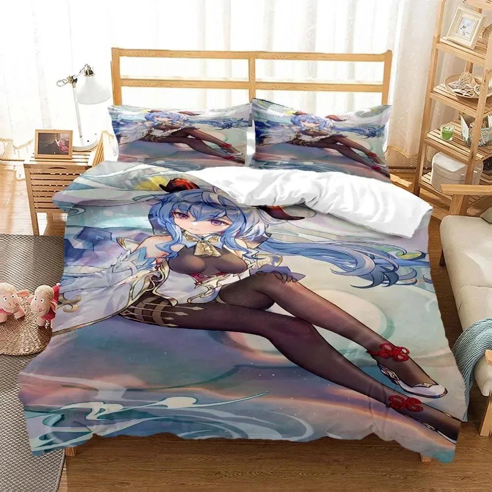 Genshin Impact Digital Print Polyester Bedding Sets Child Kids Covers Boys Bed Set For Teens Bedding Set