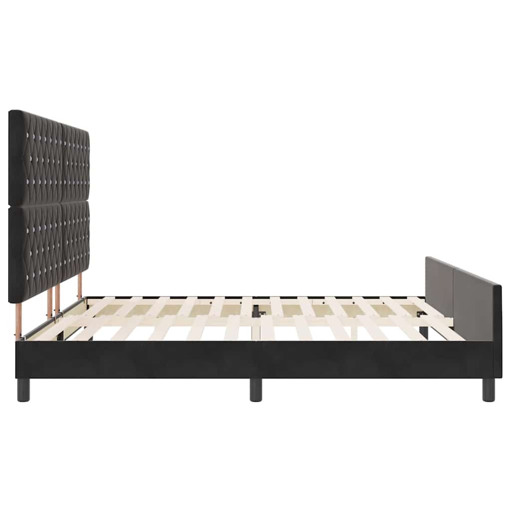 Box Spring Bed with Headboard Black 200 X 200 Cm Velvet