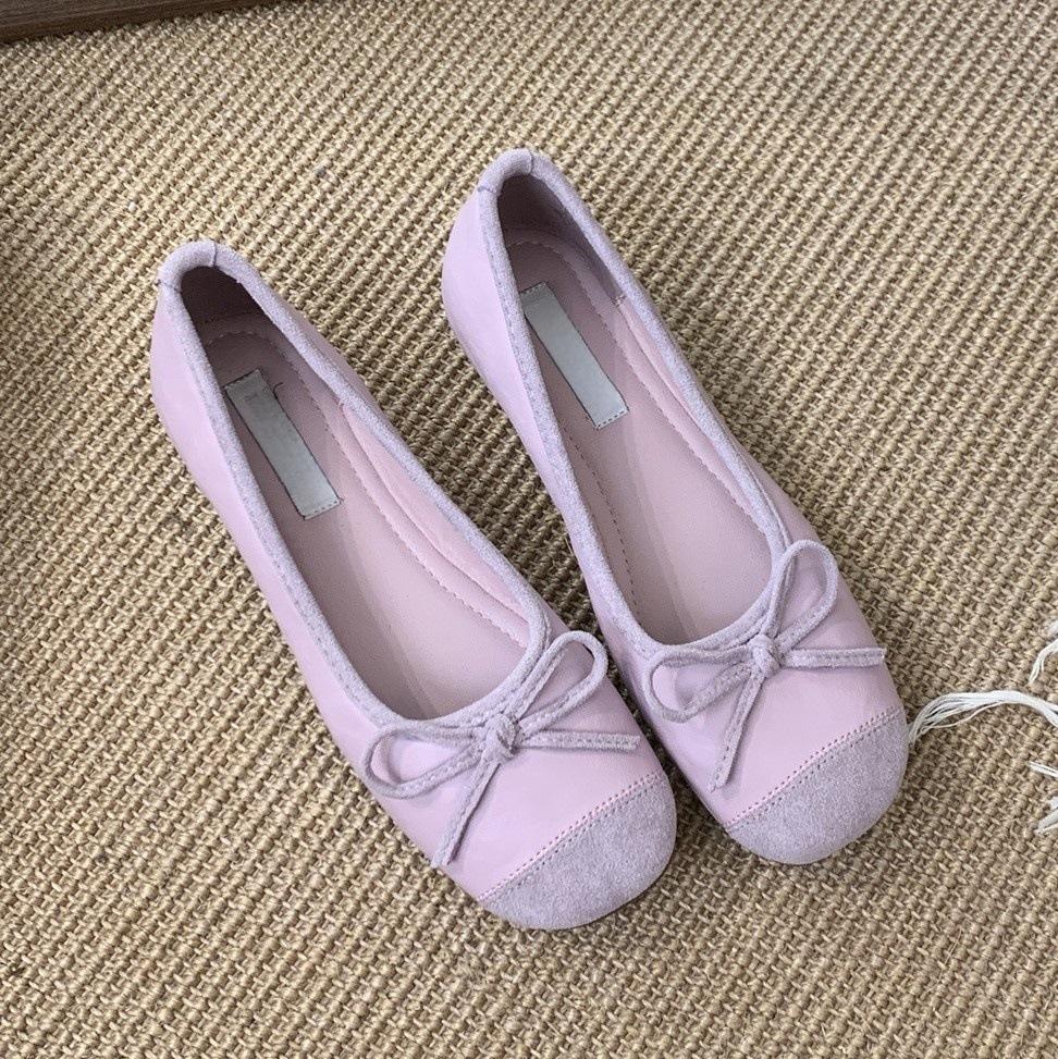 Inner height increase red single shoes women's spring new shallow mouth ladyshoes gentle retro casual thick sole one pedal Doudou shoes