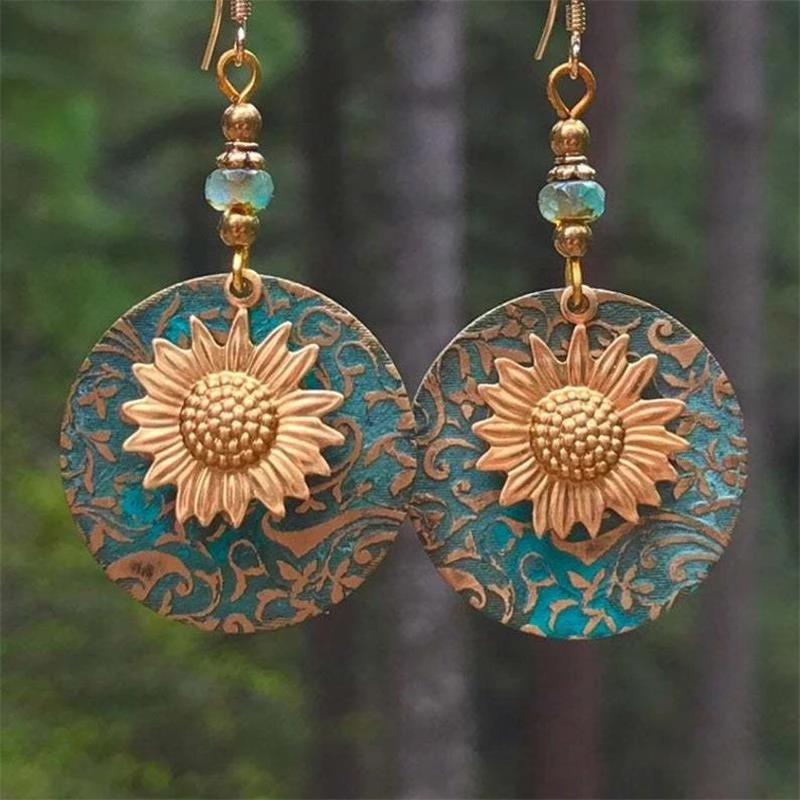Orecchini Pendenti Ovali Boho Donna, Triplo Cerchio In Lega, Argento, Lunghezza 5.2 Cm