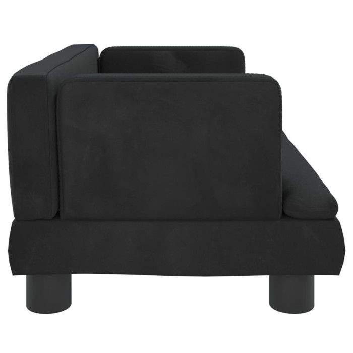 VidaXL Canapé pour enfants noir 60x40x30 cm velours 3196321