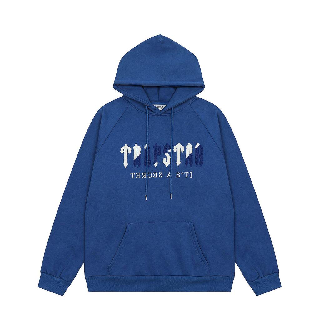 Trapstar Trendy Embroidered Hoodie Set: Unisex High Street Style with Plus Velvet Lining.
