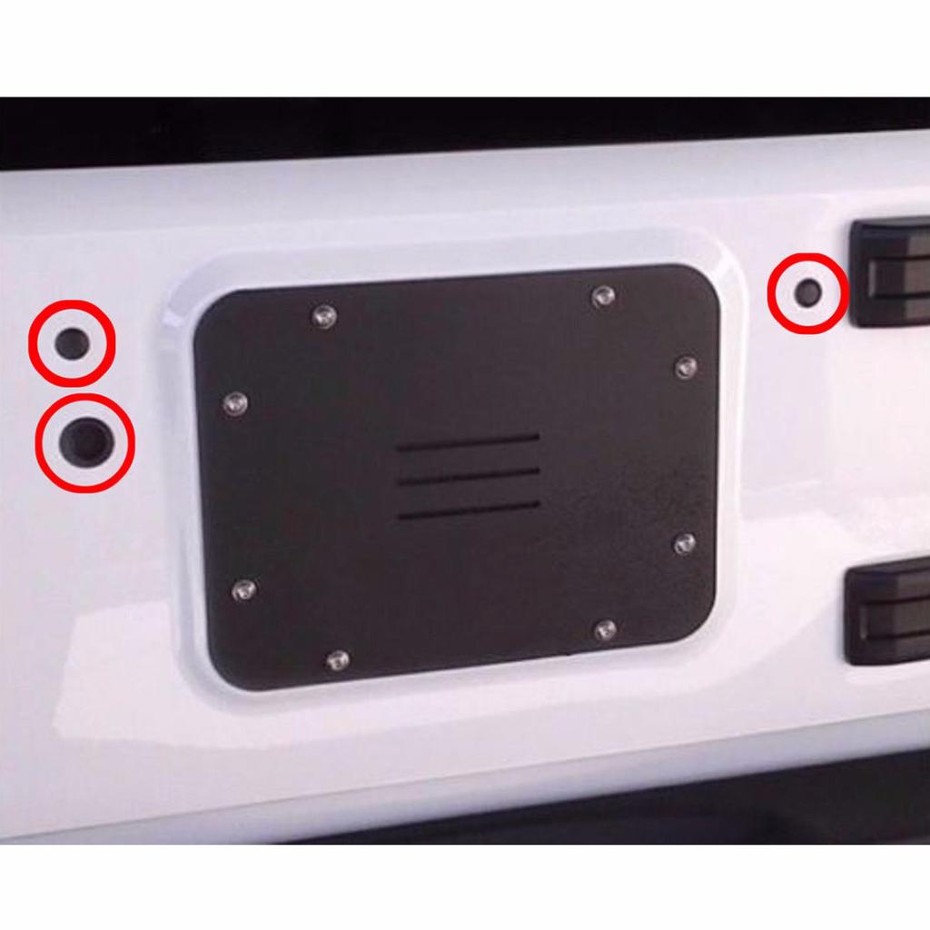 Jeep Wrangler JK 2007-2018 Tailgate Plug Set - Tire Carrier Delete "Tramp Stamp" Cover 9 thumbnail image