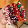 4pcs Set Fashionable Minimalist Girls' Christmas Hair Ties,High-Elasticity Non-Damaging Hair Bands with Christmas Element Prints