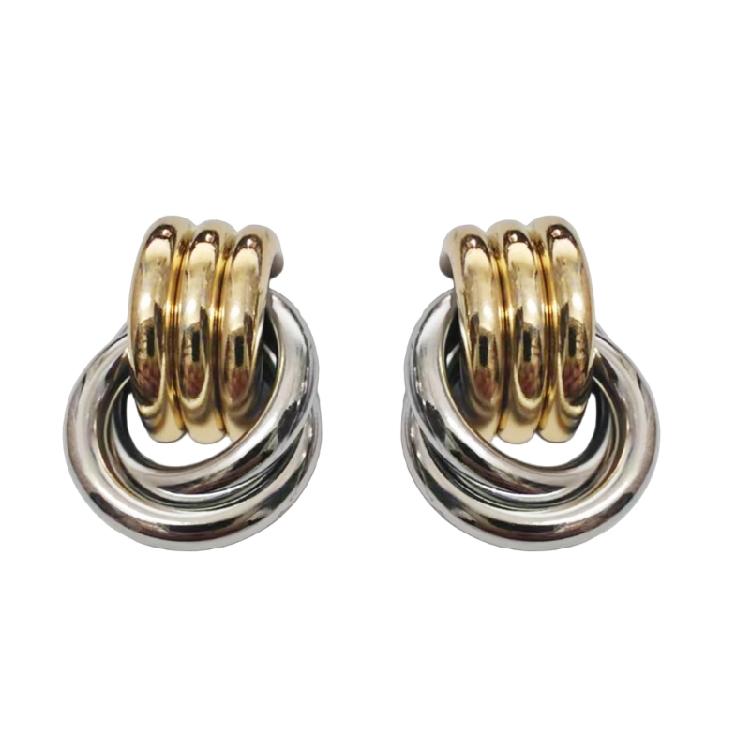 Modern Gold Silver Knot Earrings Stylish Geometric Knot Earrings Jewelry In Gold and Silver for Various Occasions